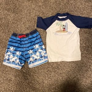 Hannah Anderson Mickey Mouse swim trunks and shirt